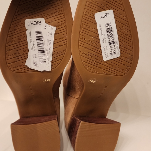 Alex Marie Daria Suede Zip Booties in Camel color size 9.5 - Picture 10 of 12